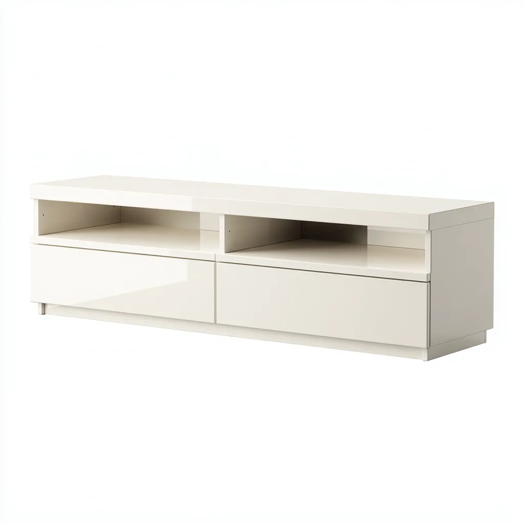 Mobile TV in MDF laccato 160x40x45 cm - bianco - design moderno - per soggiorno-villaovae