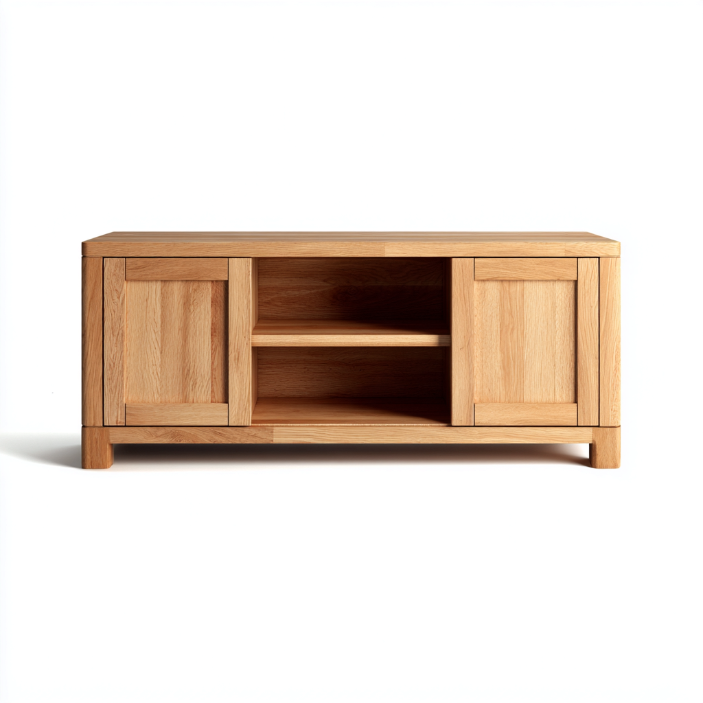 Mobile TV in legno massello 120x40x55 cm - legno naturale - design moderno adatto al soggiorno-villaovae