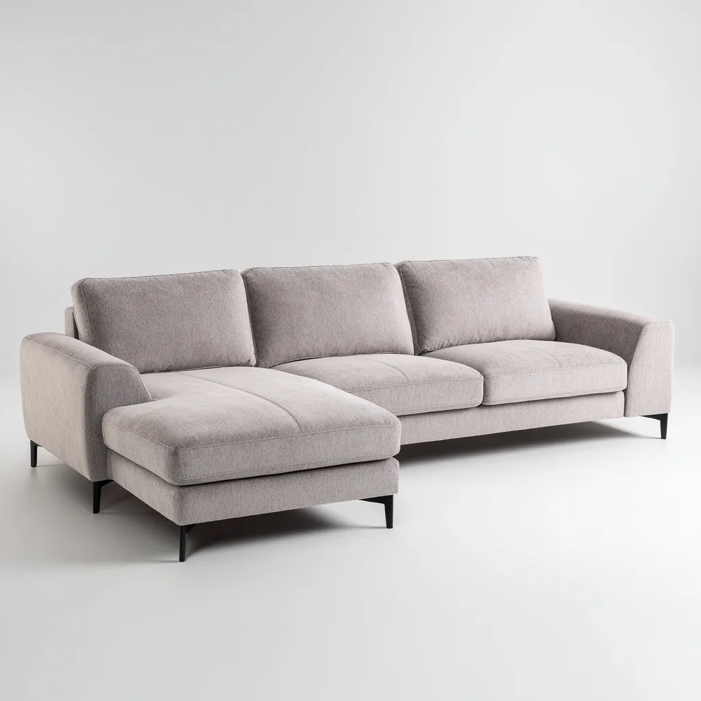 Divano angolare tessuto 273x178x87 cm - grigio chiaro - per soggiorno - design moderno-villaovae