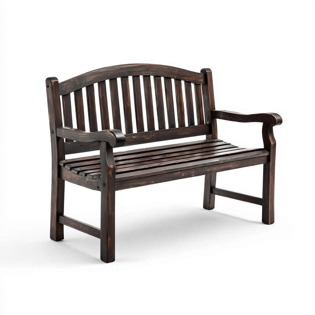 Panca da giardino in legno 118x57x90 cm - marrone scuro - design classico - adatta al giardino-villaovae