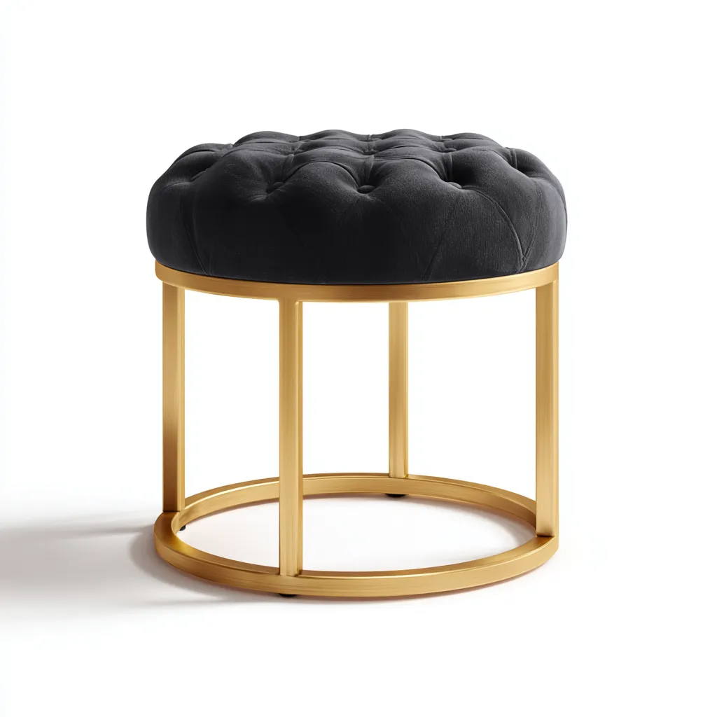 Pouf imbottito 55x55x47 cm - nero - design moderno - per soggiorno-villaovae