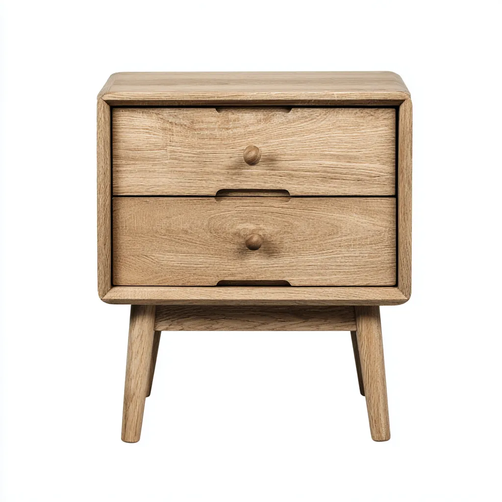 Comodino legno massello 40x32x55 cm - legno naturale - stile nordico per camera da letto-villaovae