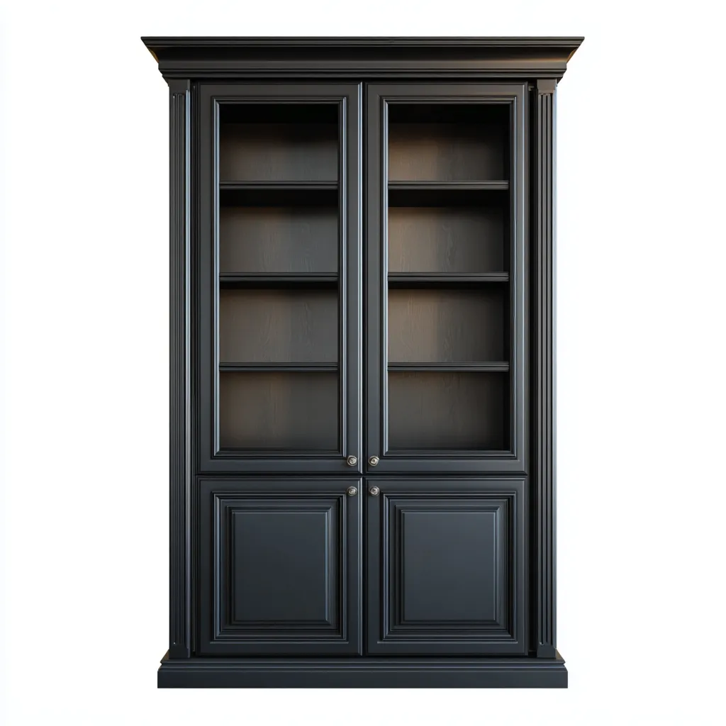 Armadietto da cucina legno 130x45x205 cm - nero - per cucina - design classico-villaovae