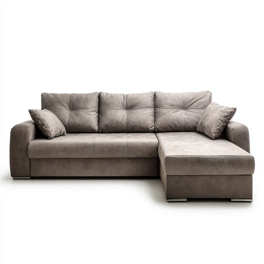 Divano angolare tessuto 269x174x87 cm - grigio tortora - per soggiorno - design moderno-villaovae