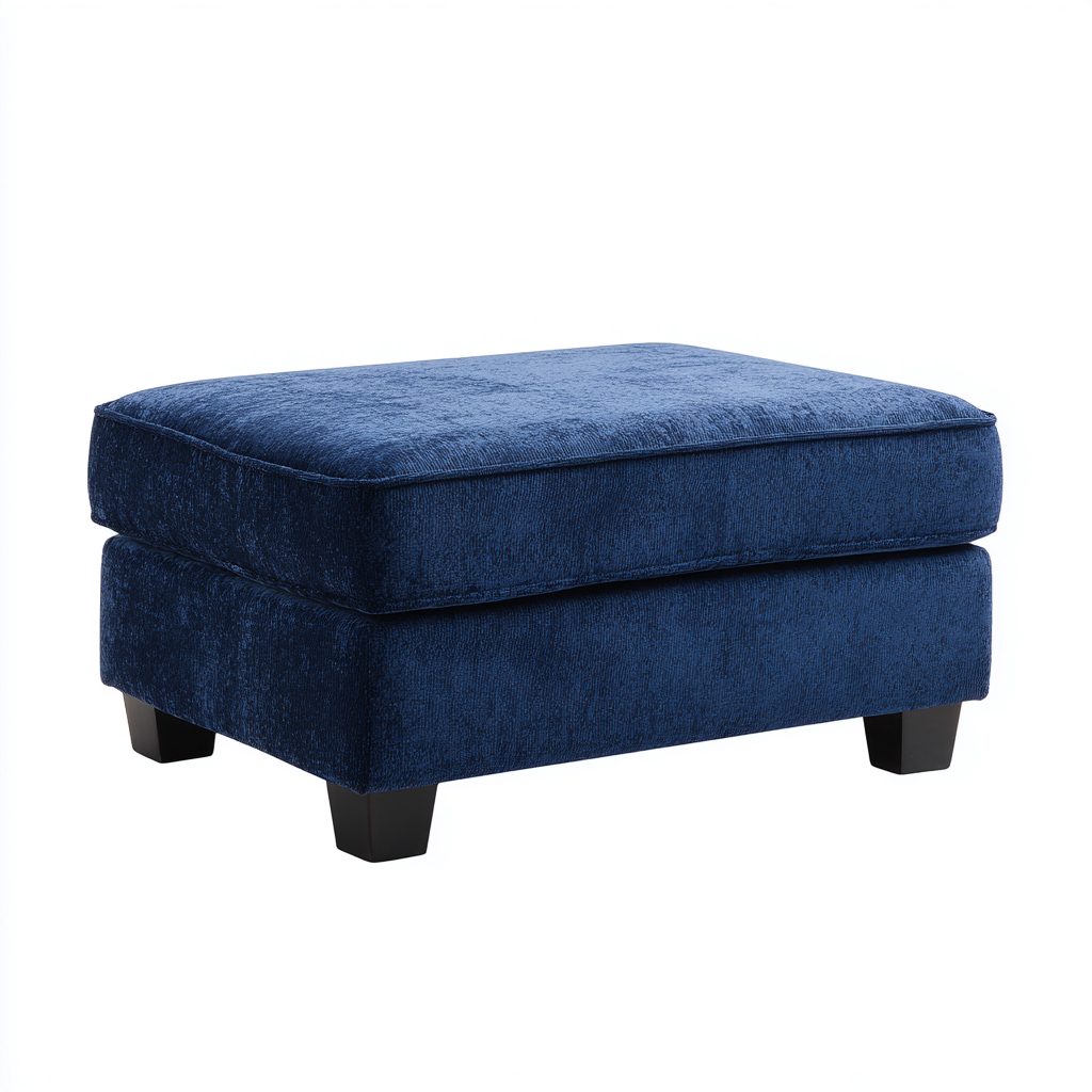 Pouf rettangolare tessuto 75x55x45 cm - blu - design moderno per soggiorno-villaovae