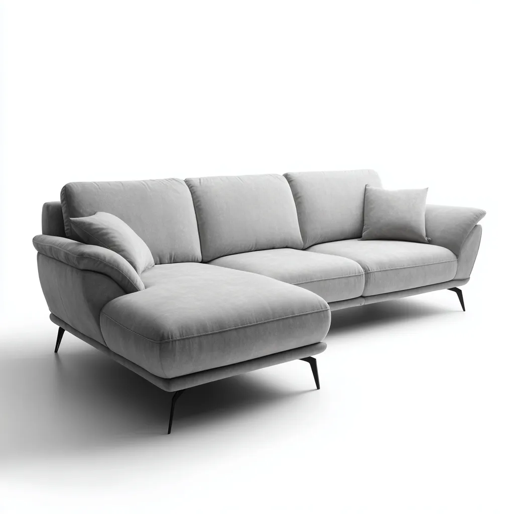 Divano angolare tessuto 271x176x87 cm - grigio chiaro - per soggiorno - design moderno-villaovae