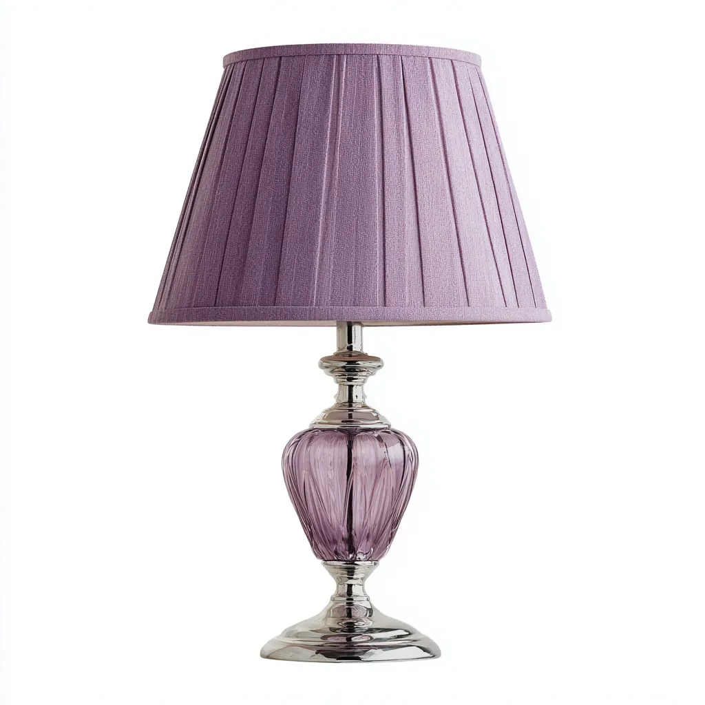 Lampada da tavolo - vetro - metallo - 30x30x45 cm - viola - design moderno - adatta per soggiorno - camera da letto-villaovae