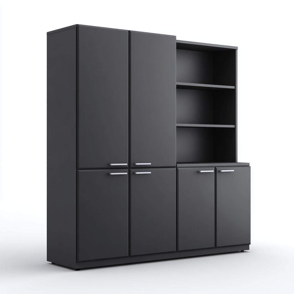 Armadietti da cucina-legno-160x40x190 cm-nero-design moderno per cucina - nero - per cucina-villaovae