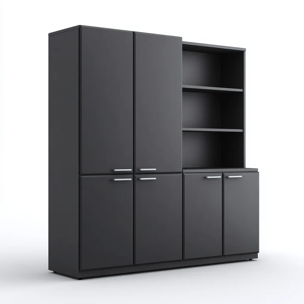 Armadietti da cucina-legno-160x40x190 cm-nero-design moderno per cucina - nero - per cucina-villaovae