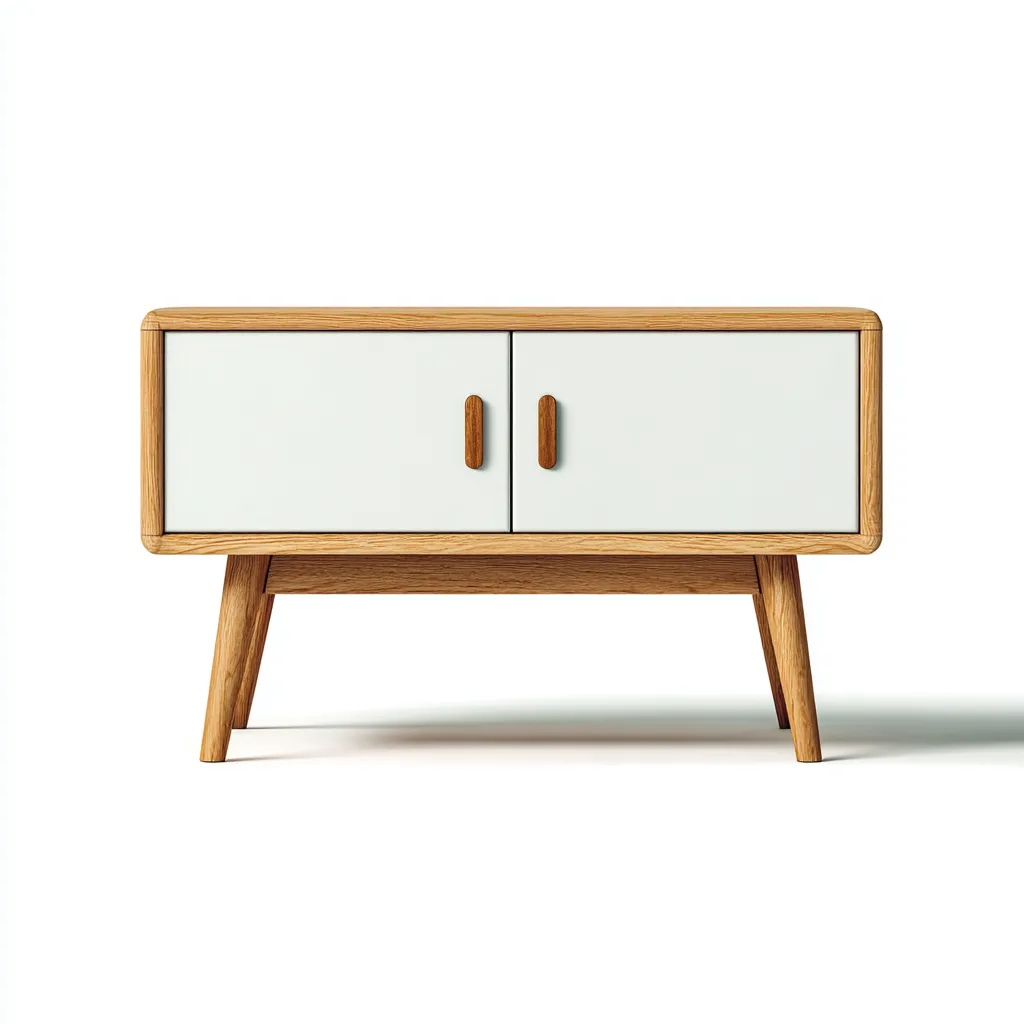 Mobile TV in legno con ante frontali 110x40x65 cm - legno naturale - bianco - design moderno adatto al soggiorno-villaovae