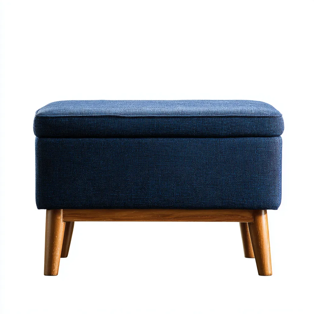 Panca per letto in tessuto con contenitore 78x40x46 cm - blu - adatta per camera da letto - design moderno-villaovae