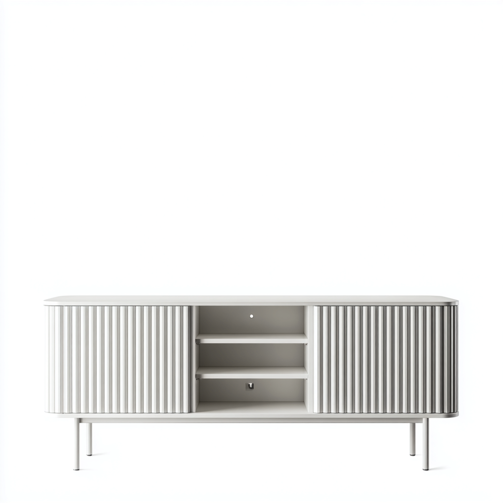 Mobile TV in MDF laccato 160x40x60 cm - bianco - design moderno - per soggiorno-villaovae