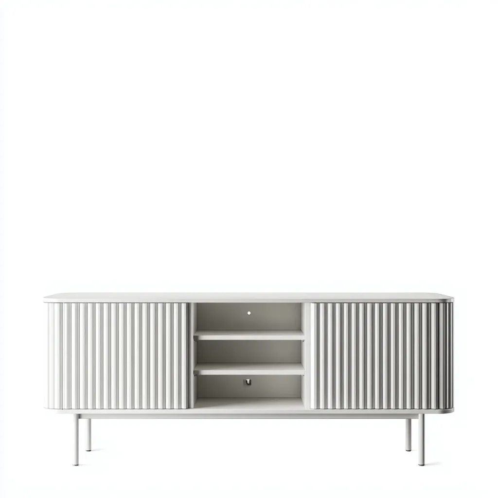 Mobile TV in MDF laccato 160x40x60 cm - bianco - design moderno - per soggiorno-villaovae