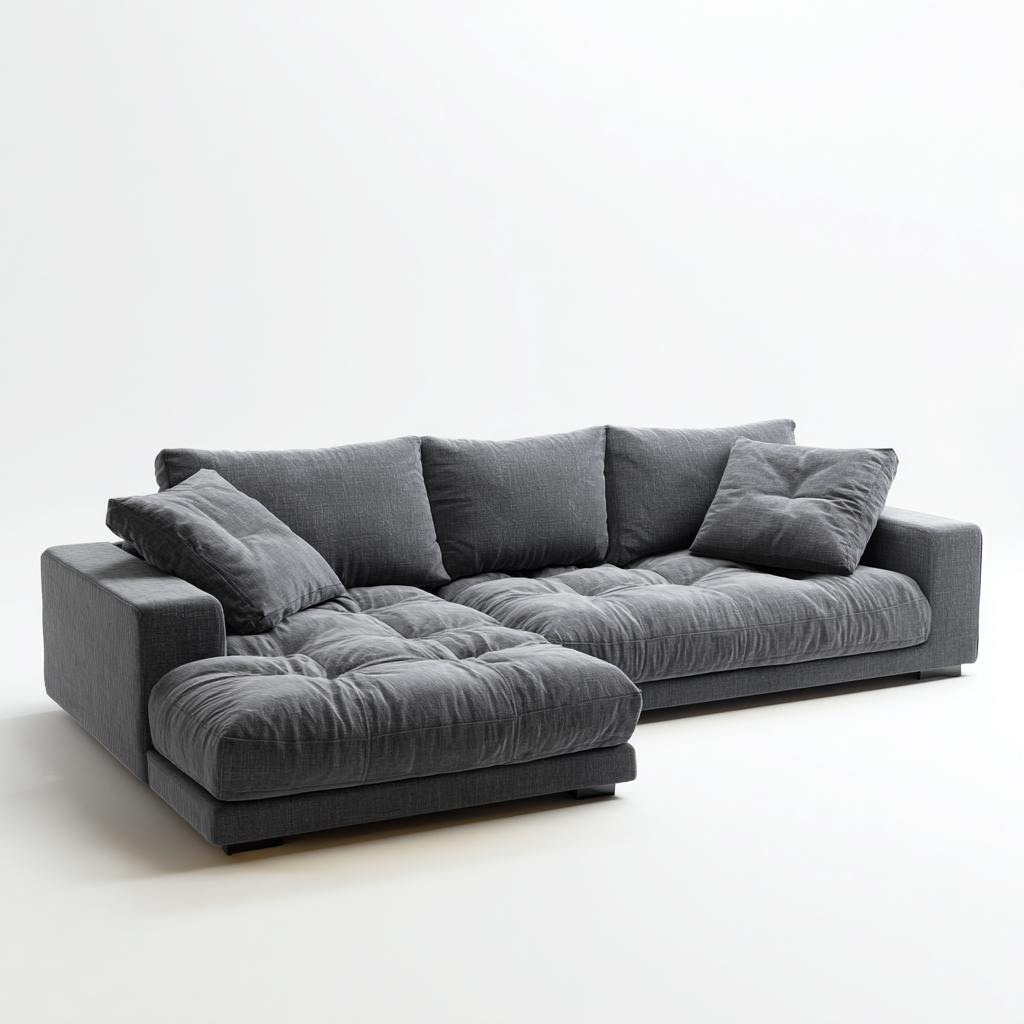 Divano angolare tessuto 270x175x87 cm - grigio scuro - per soggiorno - design moderno-villaovae