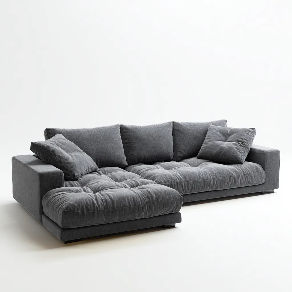 Divano angolare tessuto 270x175x87 cm - grigio scuro - per soggiorno - design moderno-villaovae