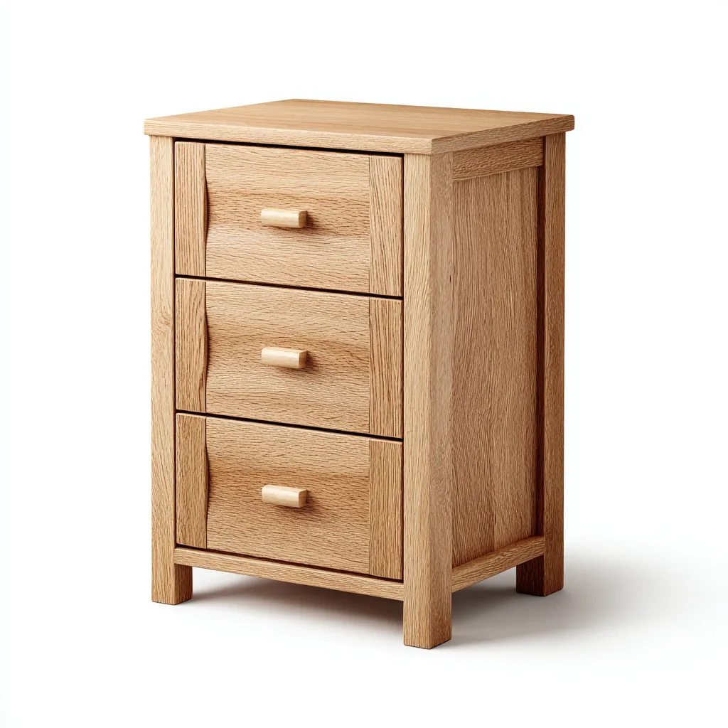 Comodino legno massello 42x34x68 cm - legno naturale - stile nordico per camera da letto-villaovae