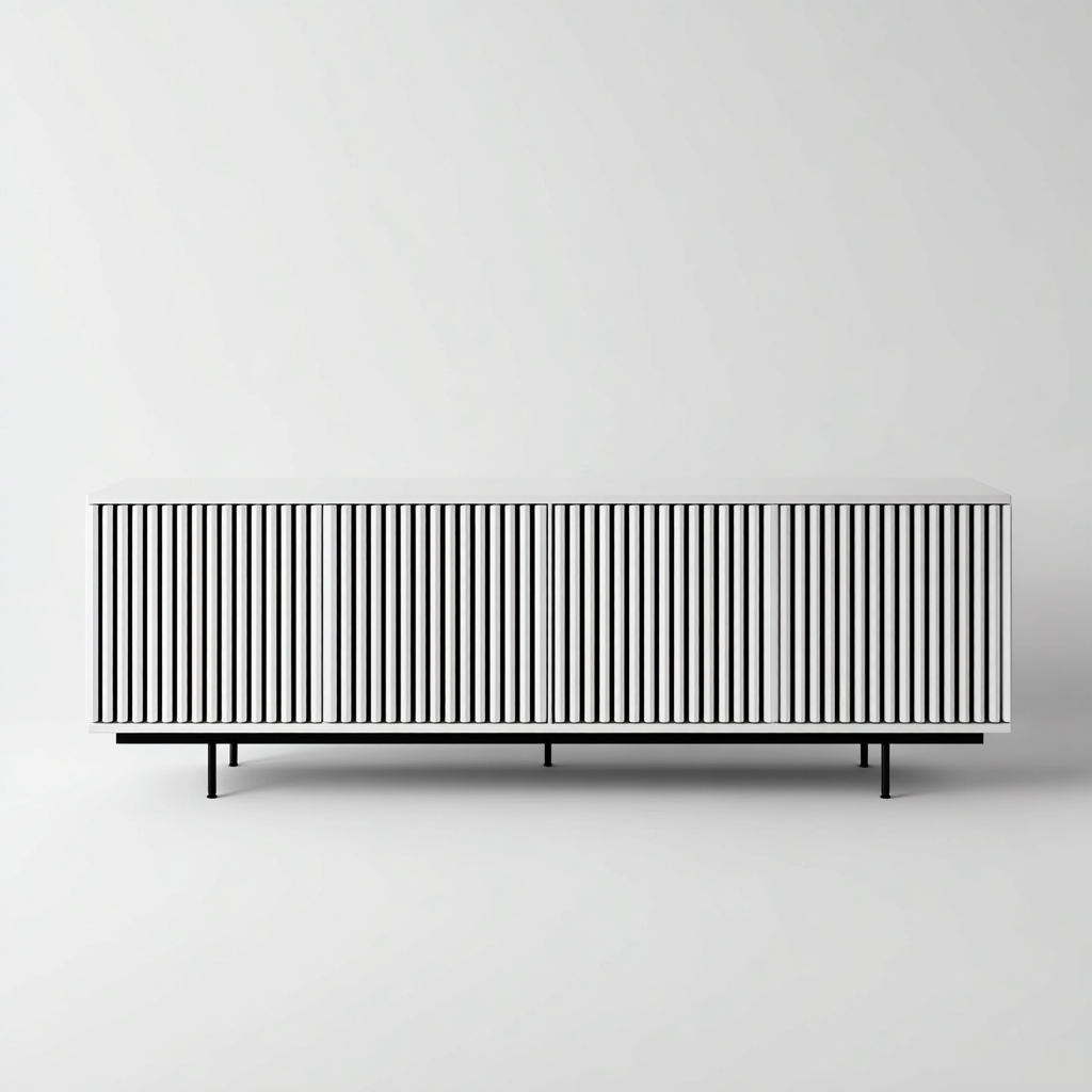 Mobile TV in MDF laccato 180x40x55 cm - bianco - design moderno - per soggiorno-villaovae