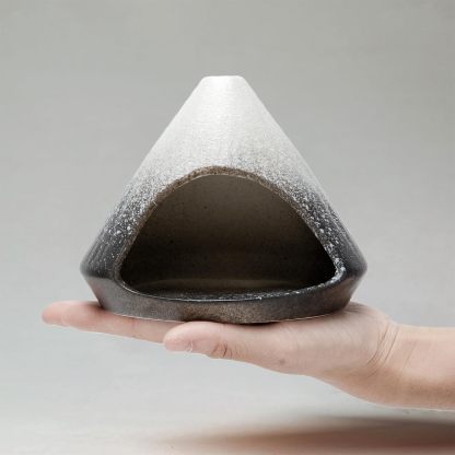 Palo Santo Holder, Mini Ceramic Zongzi Chimenea for Sage/Sticks/Cone, Modern Incense Burner for Yoga, Meditation, Energy Cleansing-Smudge Bowl with Ash Catcher, Anxiety Relief Gift for Women