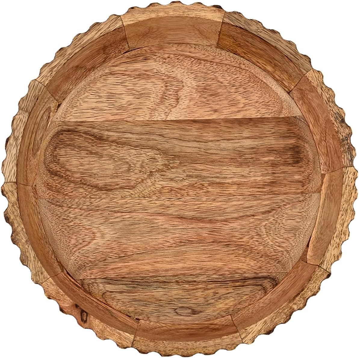 Decorative Bowl MANGO WOOD Decorative Bowls for Home Decor - Organic Modern Home Decor Bowl Key Bowl, Candy Bowl, Smudge Bowl (10" X 10" X 2.5'')