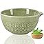 Japanese Style Matcha Bowl, 500 ml/18 oz Ceramic Matcha Bowl with Spout Japanese Ceremonial Matcha Chawan Mixing Bowl for Matcha Powder/Salad/Matcha Tea Ceremony (Green)