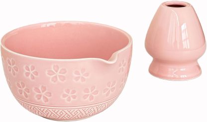 Japanese Style Matcha Bowl, 500 ml/18 oz Ceramic Matcha Bowl with Spout Japanese Ceremonial Matcha Chawan Mixing Bowl for Matcha Powder/Salad/Matcha Tea Ceremony (Green)