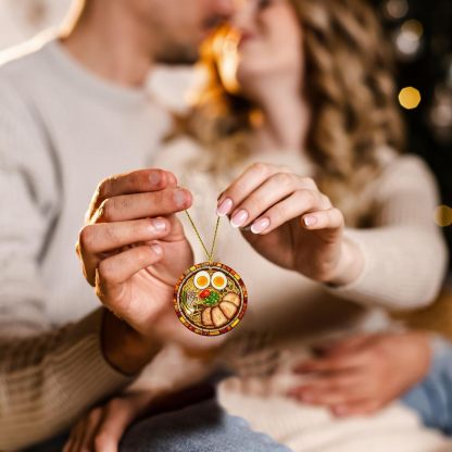 Ramen Ornament for Noodle Ramen Lovers, Women, Men - Food Ornaments for Christmas Tree - Noodles Bowl Ceramic Ornament