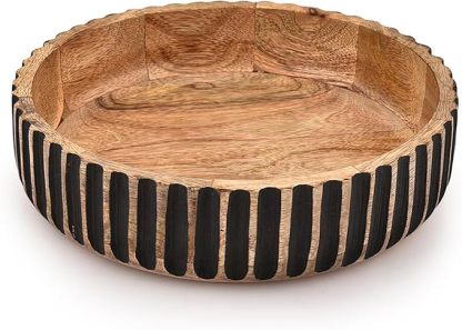 Decorative Bowl MANGO WOOD Decorative Bowls for Home Decor - Organic Modern Home Decor Bowl Key Bowl, Candy Bowl, Smudge Bowl (10" X 10" X 2.5'')