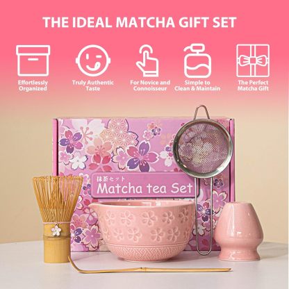 Japanese Style Matcha Bowl, 500 ml/18 oz Ceramic Matcha Bowl with Spout Japanese Ceremonial Matcha Chawan Mixing Bowl for Matcha Powder/Salad/Matcha Tea Ceremony (Green)