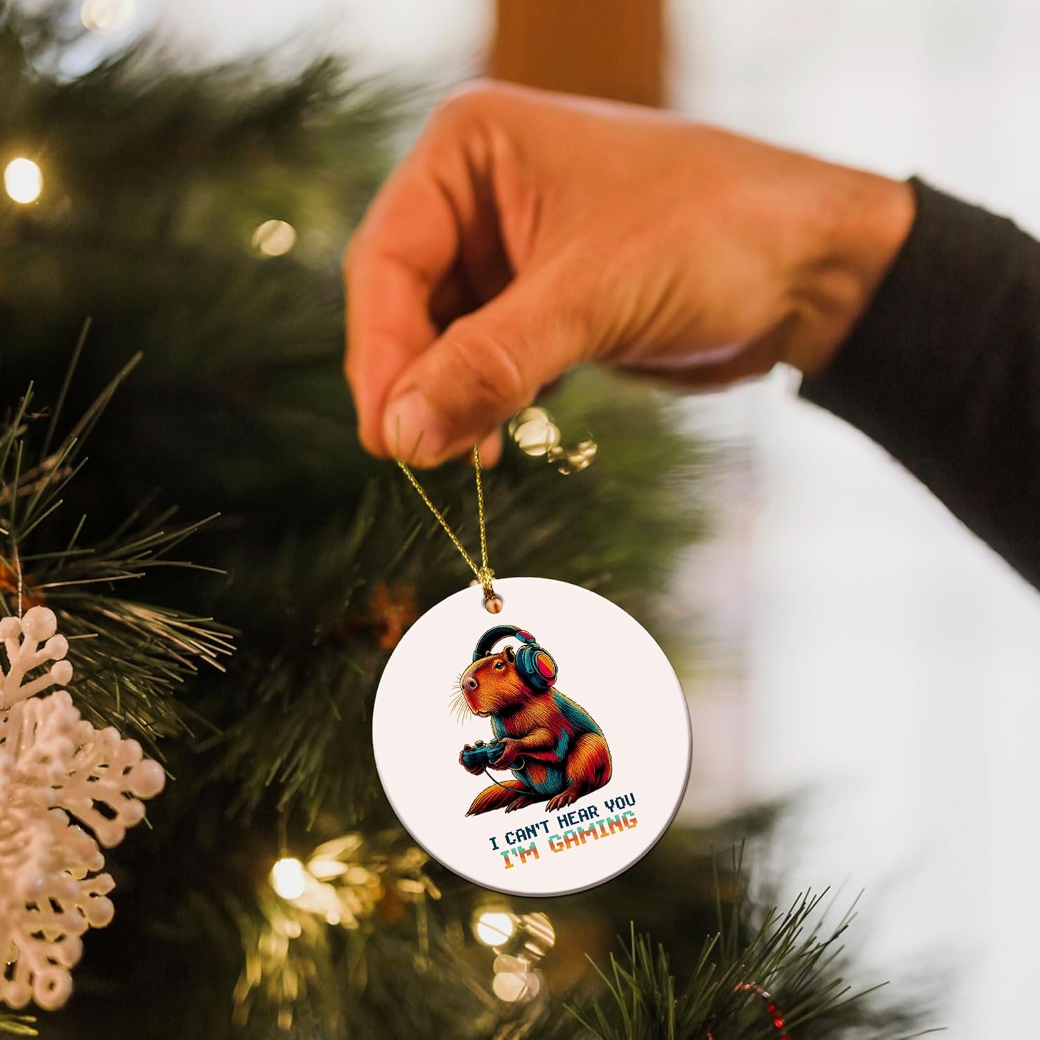 Ramen Ornament for Noodle Ramen Lovers, Women, Men - Food Ornaments for Christmas Tree - Noodles Bowl Ceramic Ornament