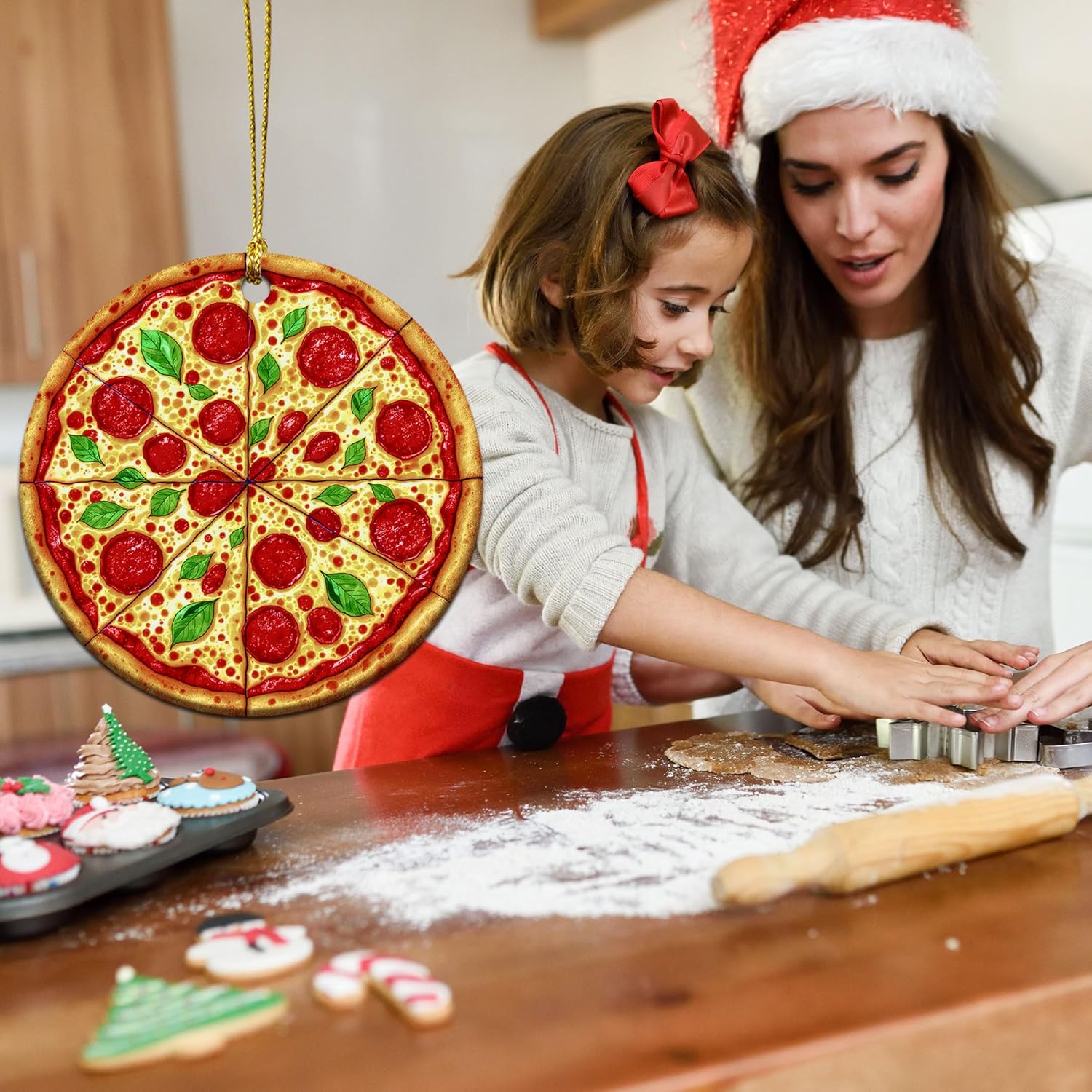 Ramen Ornament for Noodle Ramen Lovers, Women, Men - Food Ornaments for Christmas Tree - Noodles Bowl Ceramic Ornament