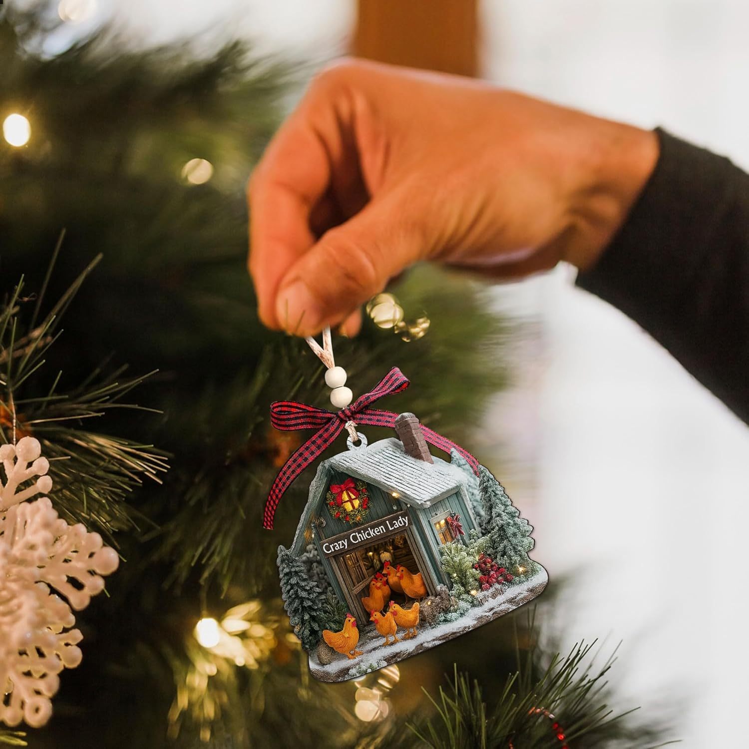 Ramen Ornament for Noodle Ramen Lovers, Women, Men - Food Ornaments for Christmas Tree - Noodles Bowl Ceramic Ornament