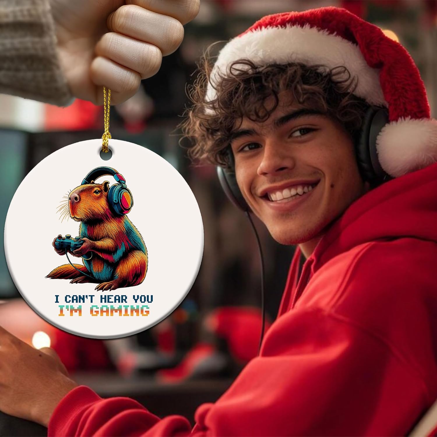 Ramen Ornament for Noodle Ramen Lovers, Women, Men - Food Ornaments for Christmas Tree - Noodles Bowl Ceramic Ornament