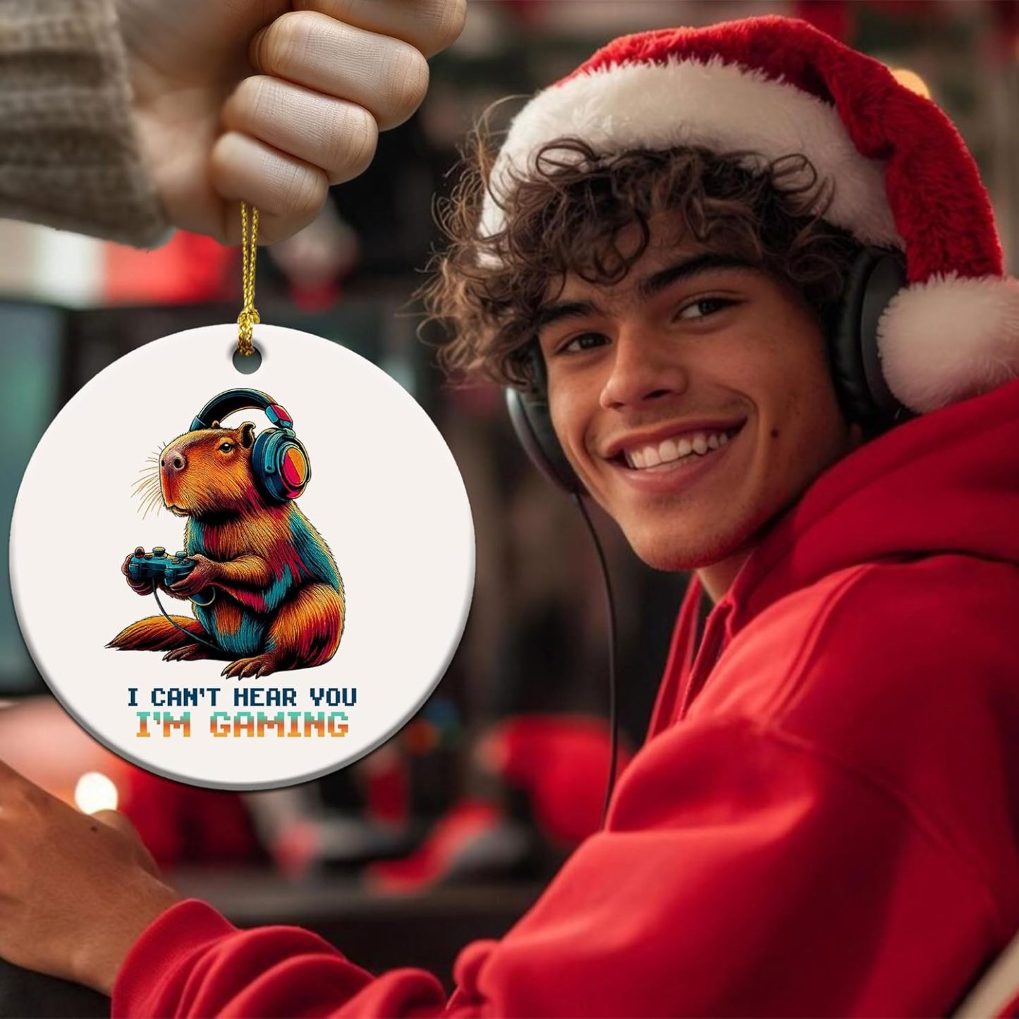 Ramen Ornament for Noodle Ramen Lovers, Women, Men - Food Ornaments for Christmas Tree - Noodles Bowl Ceramic Ornament