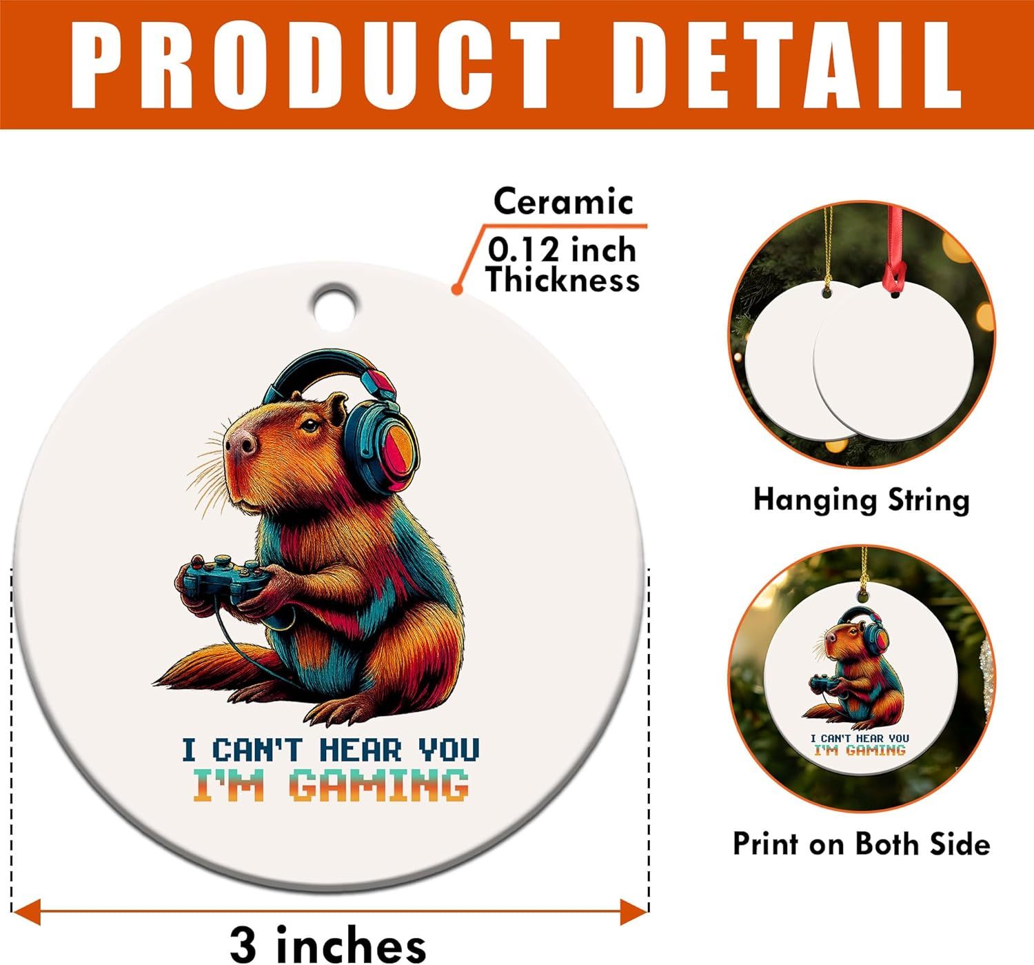 Ramen Ornament for Noodle Ramen Lovers, Women, Men - Food Ornaments for Christmas Tree - Noodles Bowl Ceramic Ornament