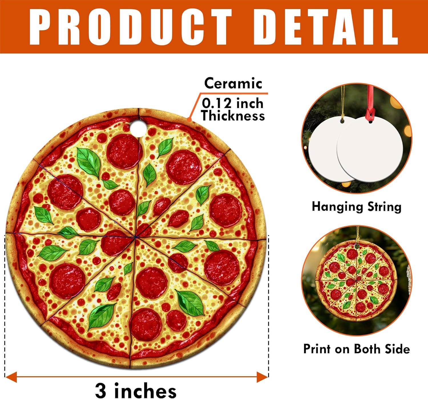 Ramen Ornament for Noodle Ramen Lovers, Women, Men - Food Ornaments for Christmas Tree - Noodles Bowl Ceramic Ornament