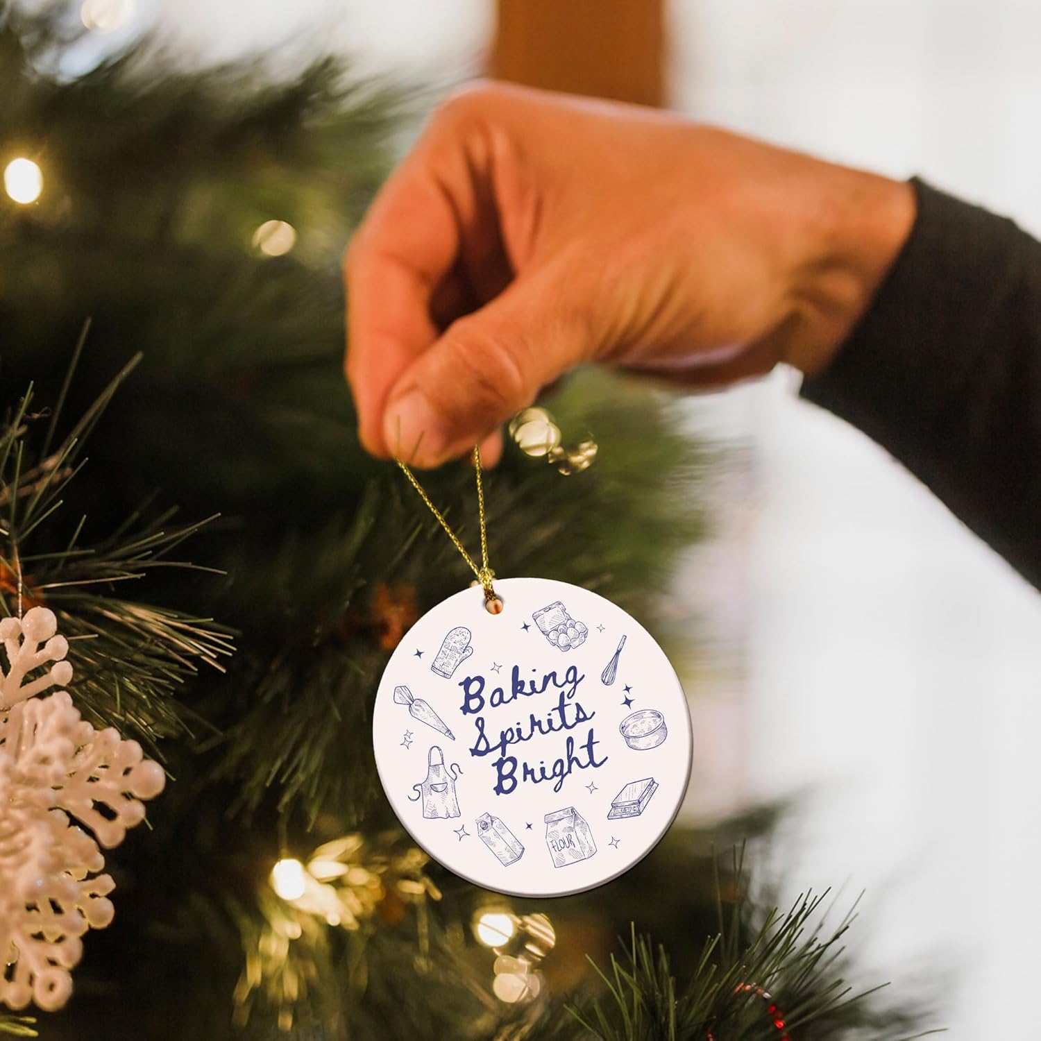 Ramen Ornament for Noodle Ramen Lovers, Women, Men - Food Ornaments for Christmas Tree - Noodles Bowl Ceramic Ornament