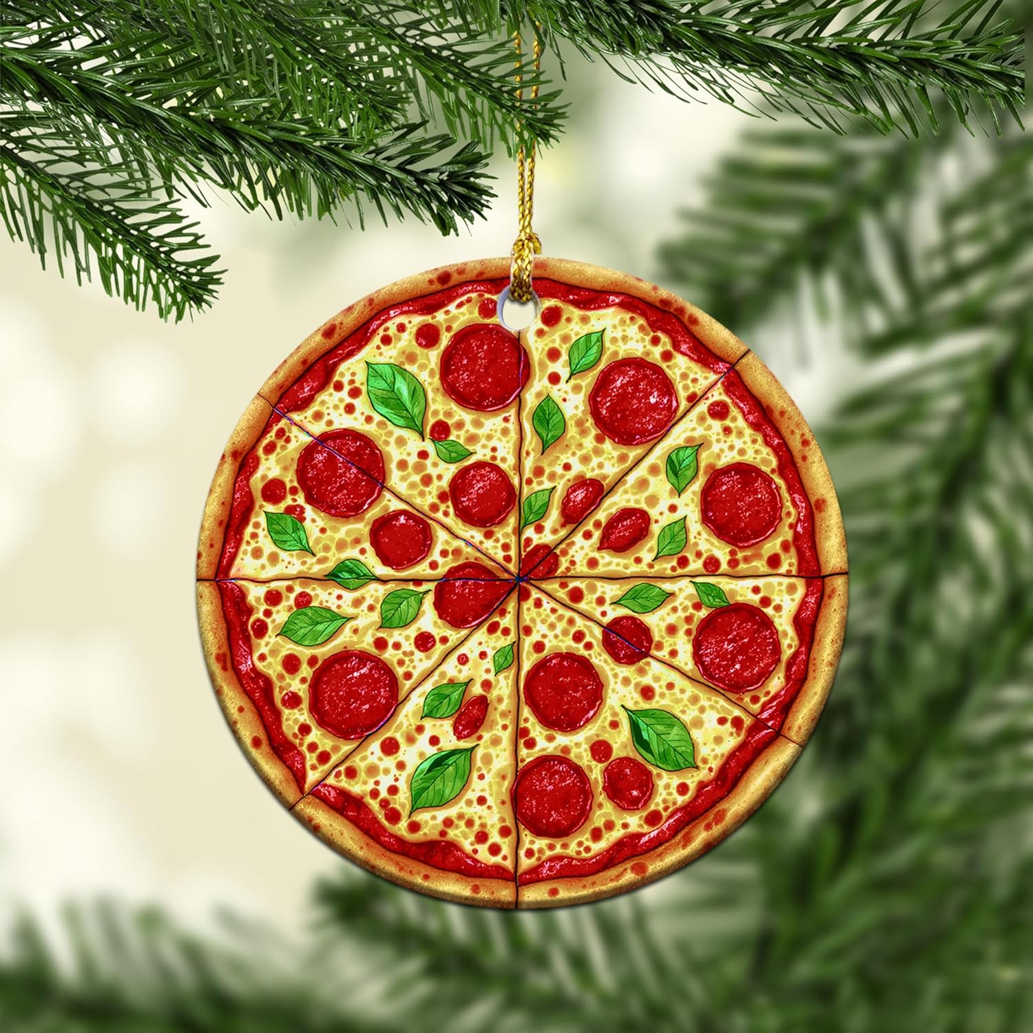 Ramen Ornament for Noodle Ramen Lovers, Women, Men - Food Ornaments for Christmas Tree - Noodles Bowl Ceramic Ornament