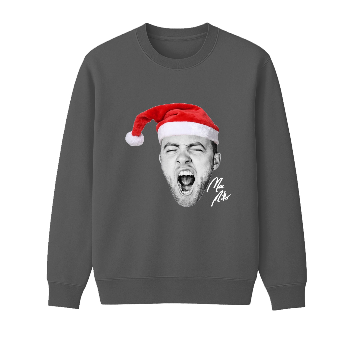 NEW Santa Christmas Mac Miller Big Face Signature Unisex Cotton Creneck Sweatshirt