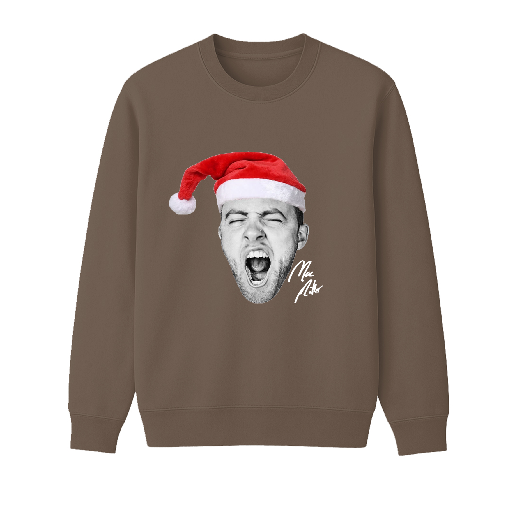 NEW Santa Christmas Mac Miller Big Face Signature Unisex Cotton Creneck Sweatshirt