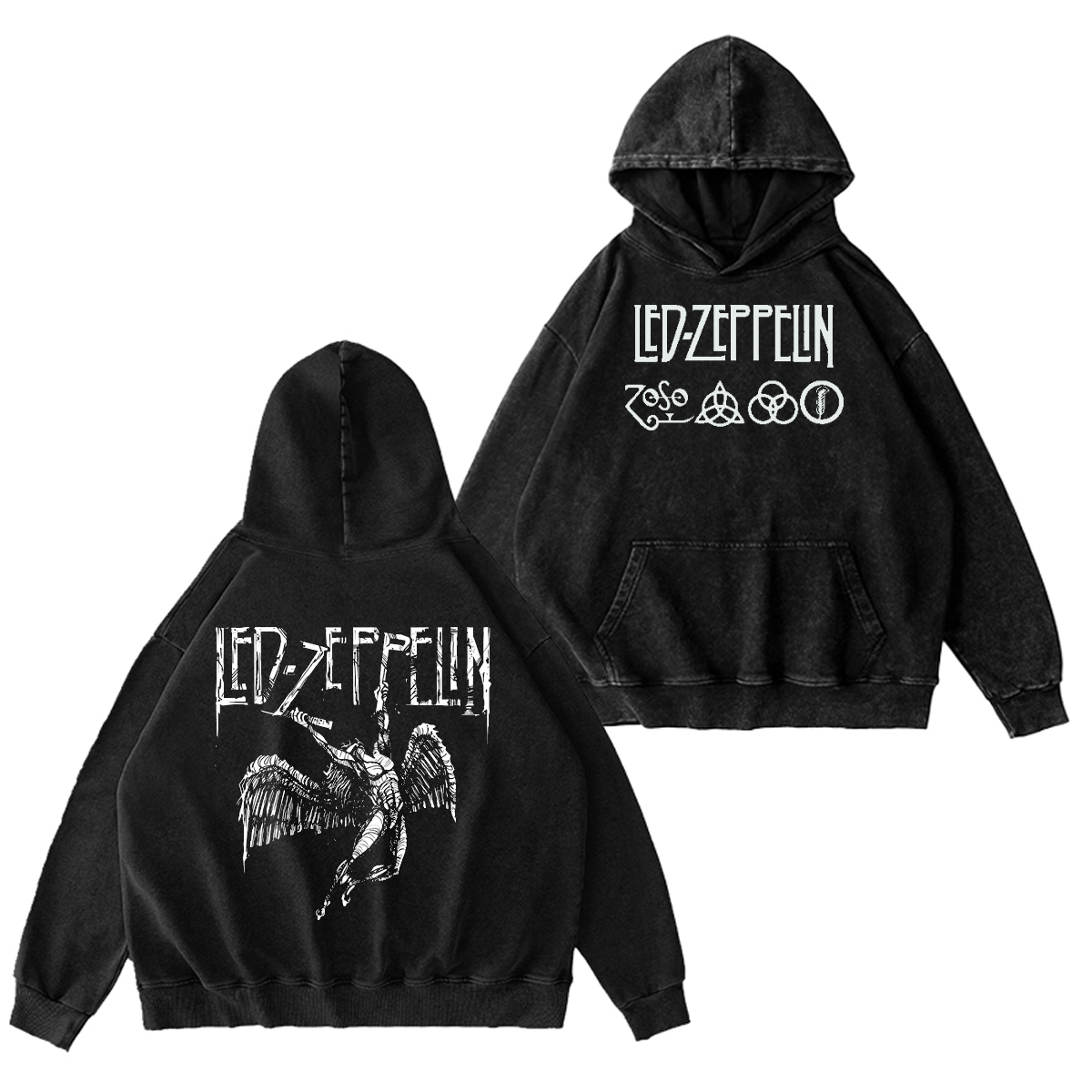 Led Zeppelin Unisex Washed Hoodie