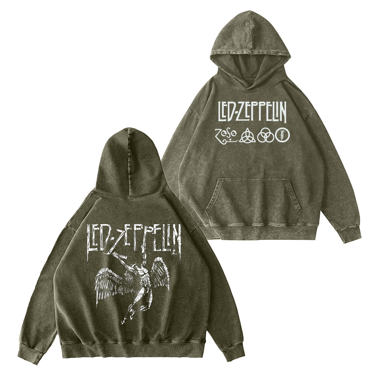 Led Zeppelin Unisex Washed Hoodie