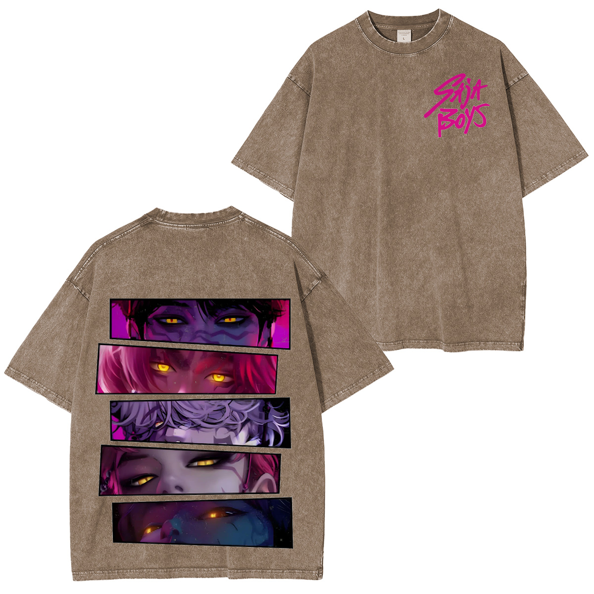 KPop Demon Hunters Saja Boys Oversized  Washed  Vintage Tee
