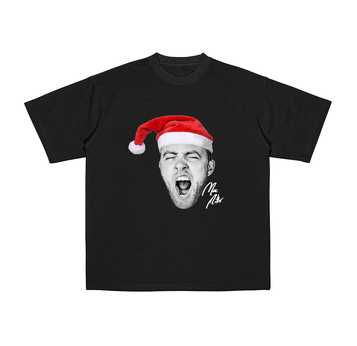 NEW Santa Christmas Mac Miller Big Face Signature  Cotton Unisex T-shirt