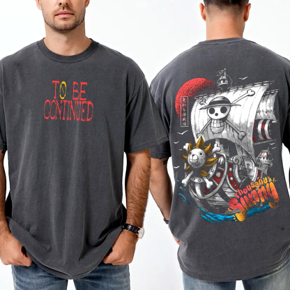 Thousand Sunny ,One Piece  Anime Unisex Washed T-Shirt