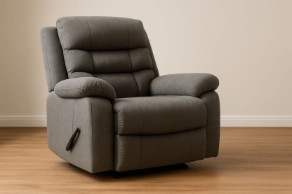 Poltrona reclinabile grigia tessuto poliestere 90x93x104 cm-Baronilta