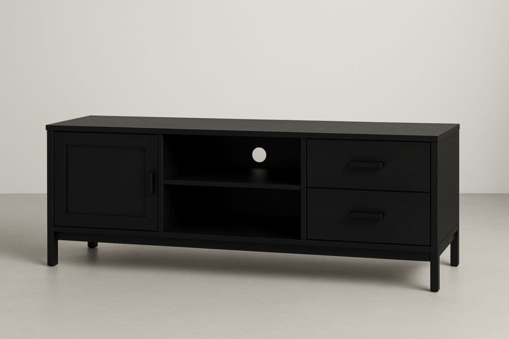 Mobile TV Legno MDF Nero 120 cm-Baronilta