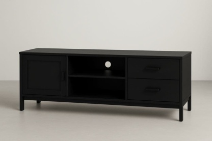 Mobile TV Legno MDF Nero 120 cm-Baronilta