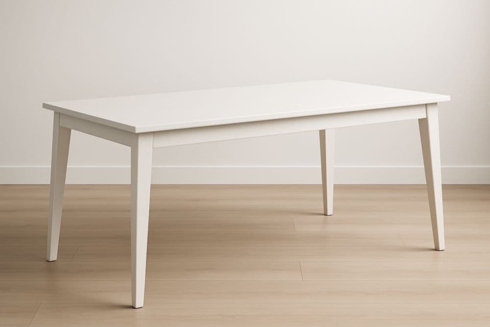 Tavolo da Pranzo Rettangolare Legno Bianco 150x80x75cm-Baronilta