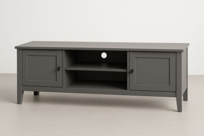 Mobile porta TV MDF grigio con due ante e ripiani 120 cm-Baronilta
