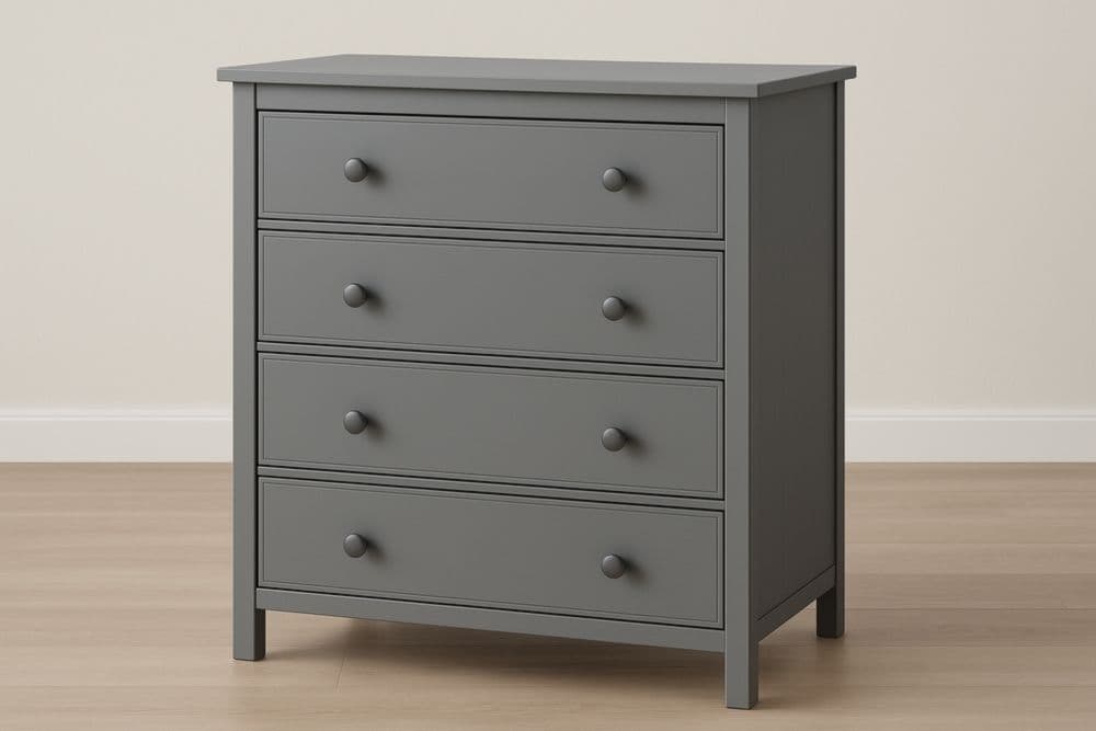 Cassettiera legno grigio quattro cassetti-Baronilta